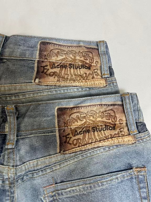 Acne Studios Distressed Patchwork Jeans - 8