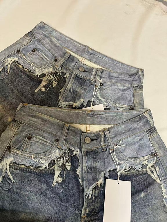 Acne Studios Distressed Patchwork Jeans - 10