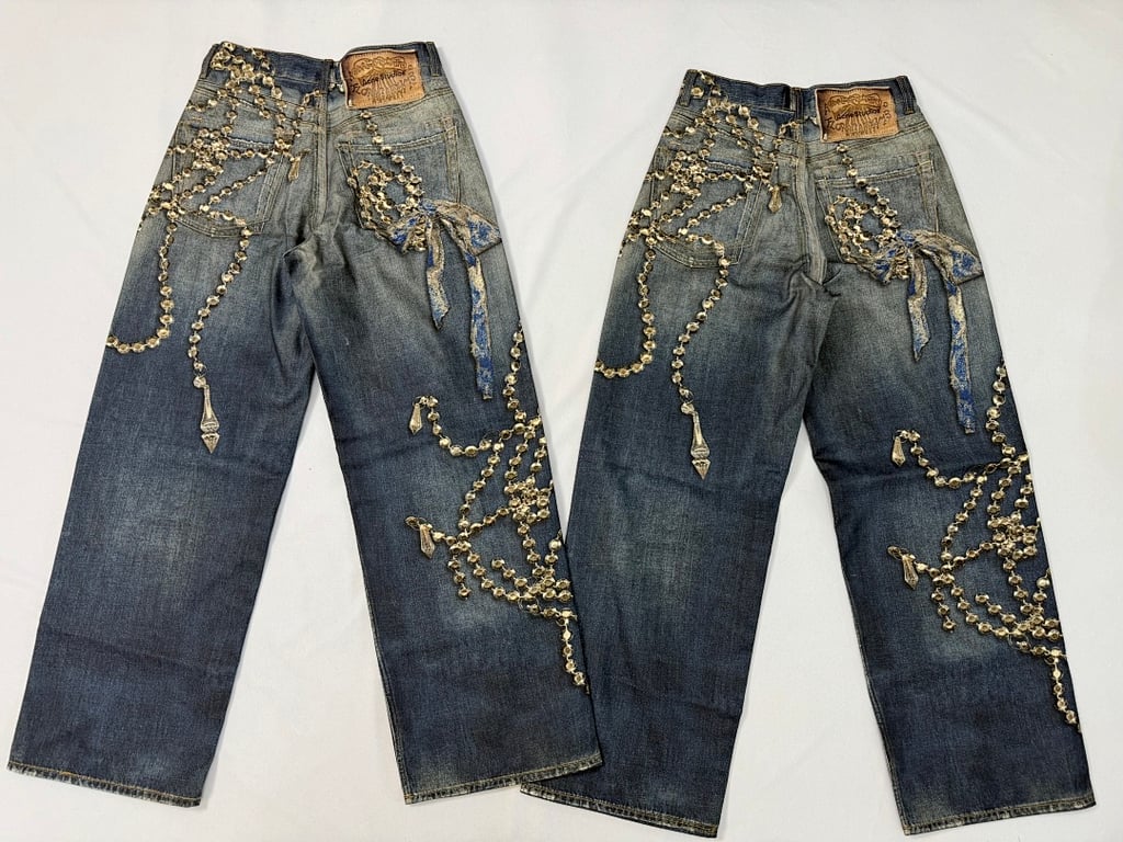 Acne Studios Trompe L'oeil Bead Print Jeans - 11
