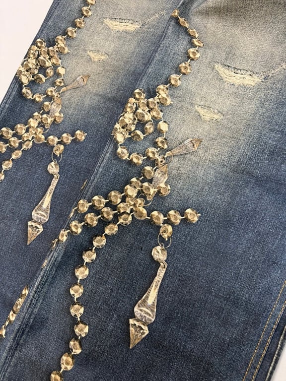 Acne Studios Trompe L'oeil Bead Print Jeans - 6
