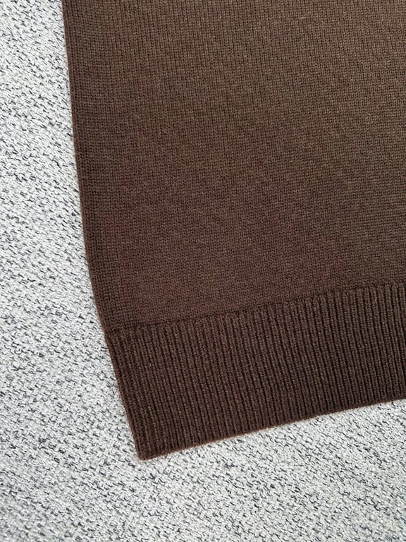 Acne Studios V-Neck Logo Sweater Brown - 8