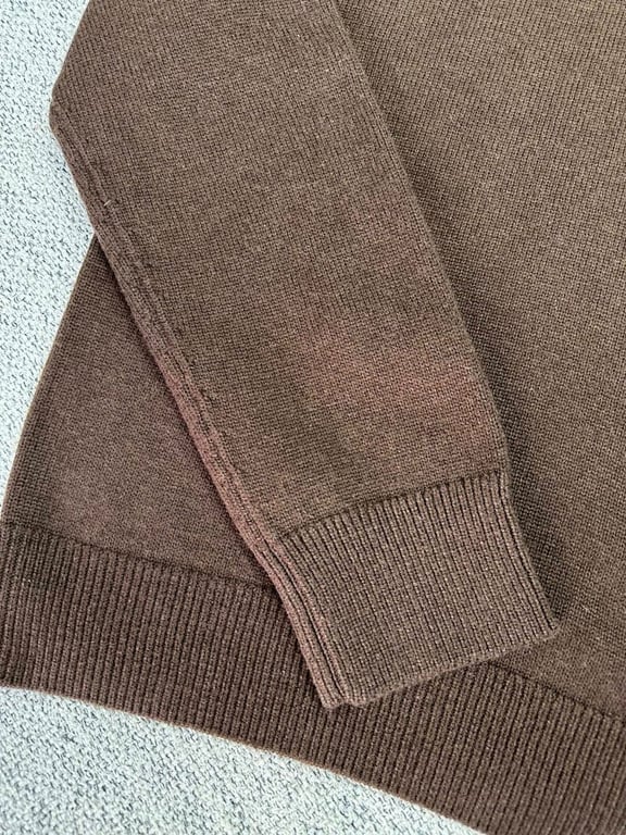 Acne Studios V-Neck Logo Sweater Brown - 9