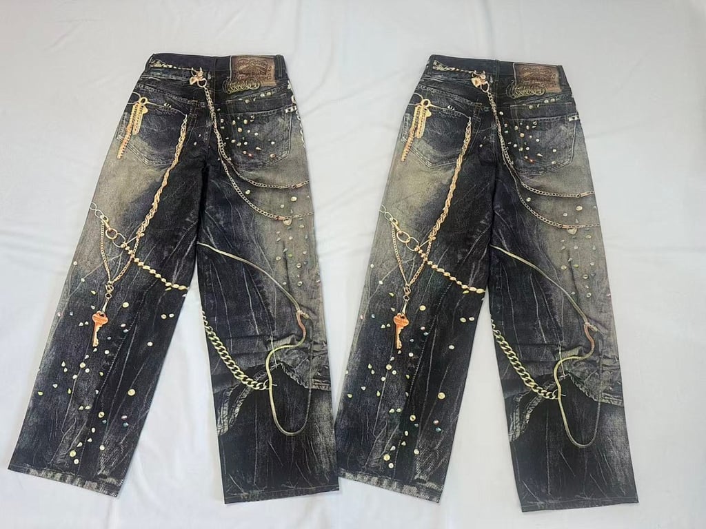 Acne Studios Trompe L'oeil Print Jeans - 11