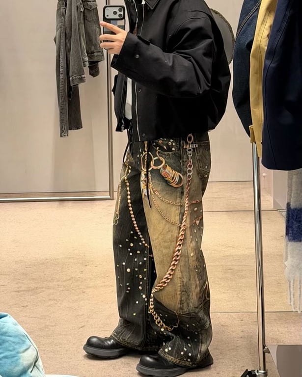 Acne Studios Trompe L'oeil Print Jeans - 4