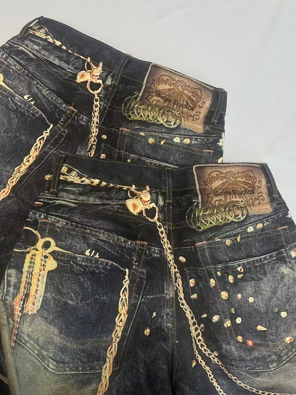 Acne Studios Trompe L'oeil Print Jeans - 7