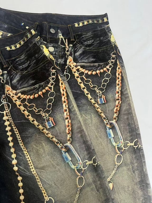 Acne Studios Trompe L'oeil Print Jeans - 8