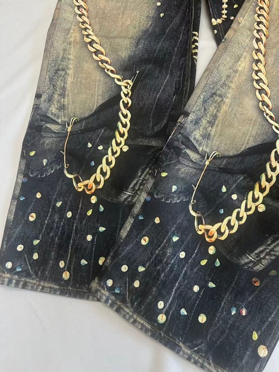 Acne Studios Trompe L'oeil Print Jeans - 10