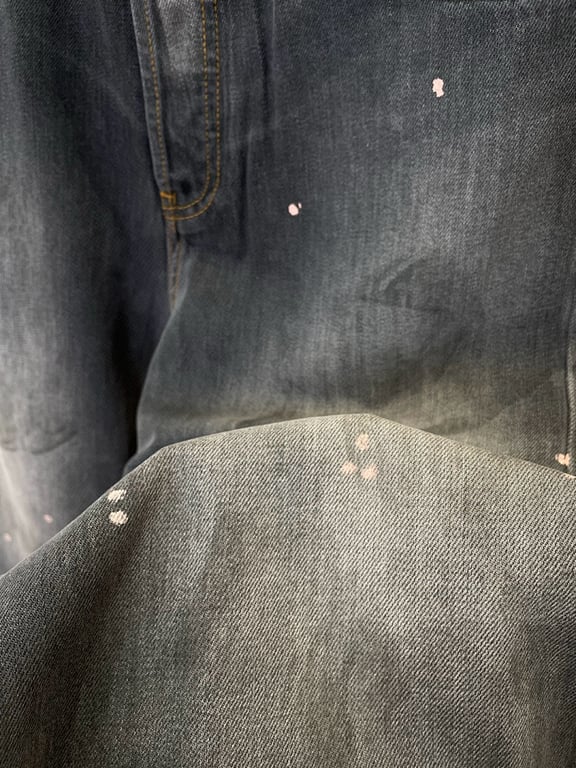 Acne Studios Faded Black Pink Splatter Jeans - 5