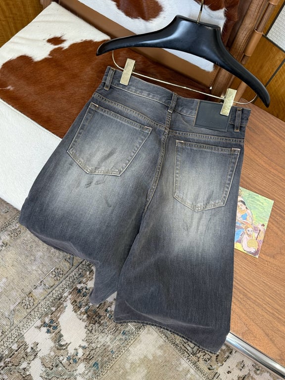 Acne Studios Paint Splatter Denim Shorts Grey - 11
