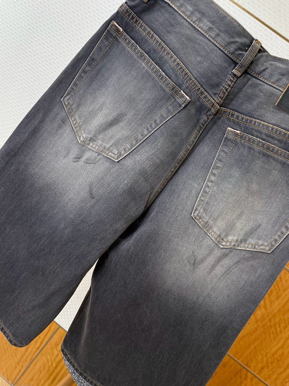 Acne Studios Paint Splatter Denim Shorts Grey - 7