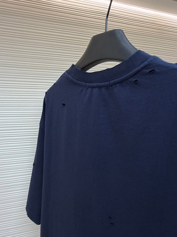 Acne Studios Distressed Logo T-Shirt Navy - 12
