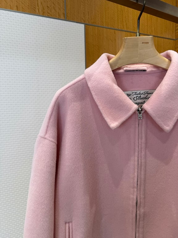Acne Studios Pink Wool Zip Jacket 5992−L9 - 5
