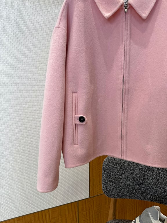 Acne Studios Pink Wool Zip Jacket 5992−L9 - 6