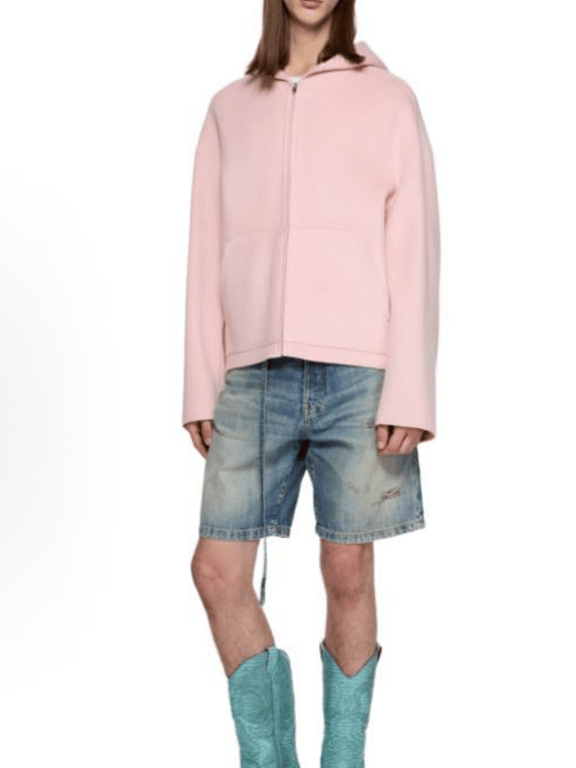 Acne Studios Fairy Tales Wool Zip-Up Hoodie Pink - 4