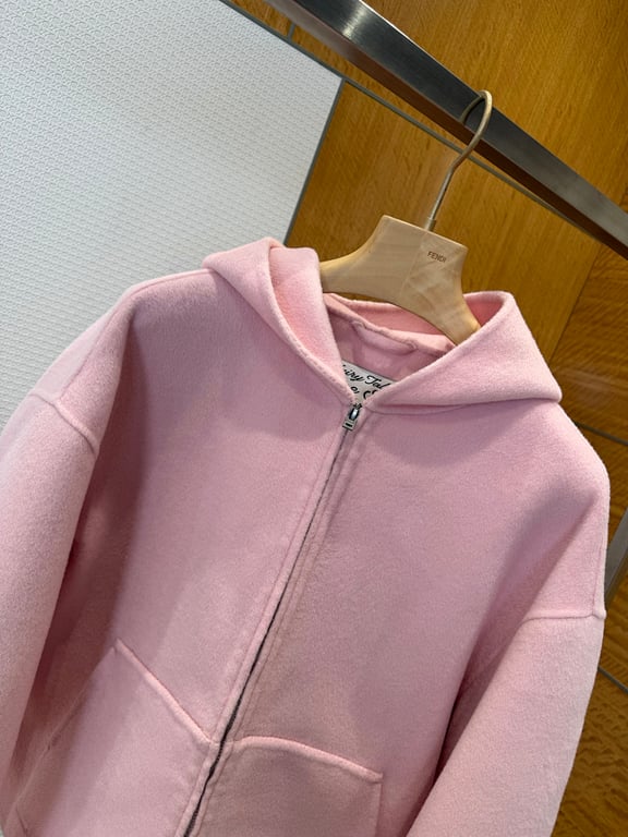 Acne Studios Fairy Tales Wool Zip-Up Hoodie Pink - 7