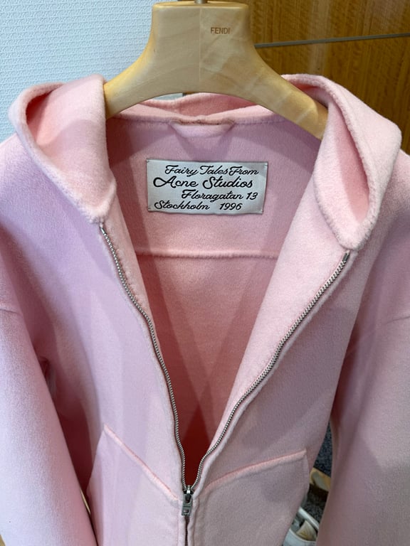 Acne Studios Fairy Tales Wool Zip-Up Hoodie Pink - 9