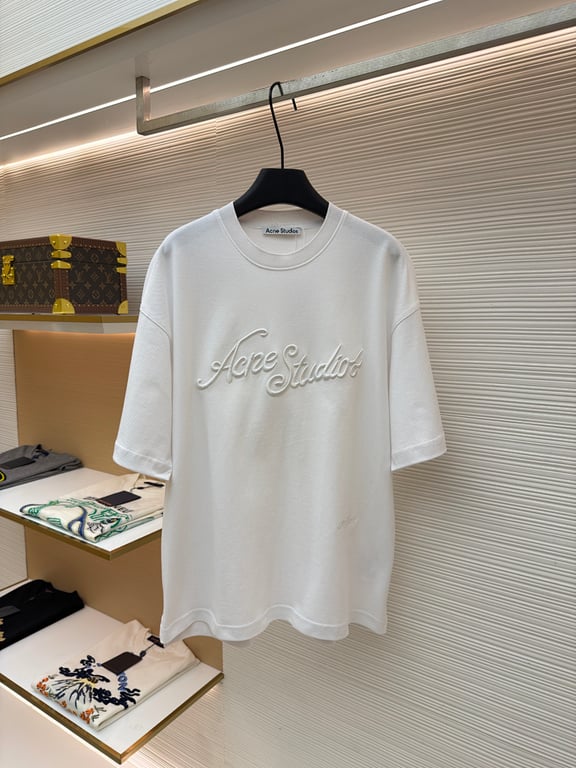 Acne Studios Script Logo T-Shirt Navy - 23