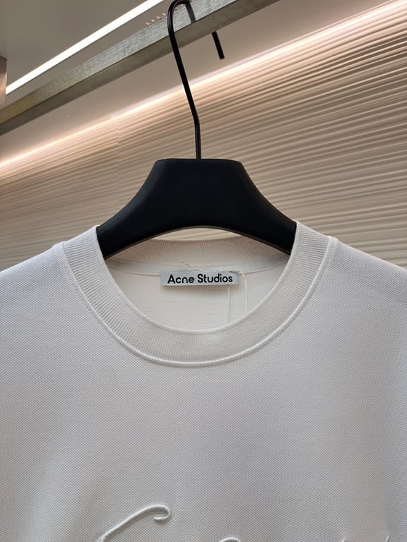 Acne Studios Script Logo T-Shirt Navy - 25