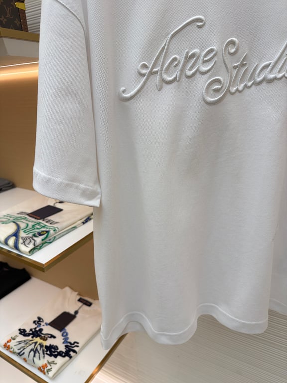 Acne Studios Script Logo T-Shirt Navy - 28