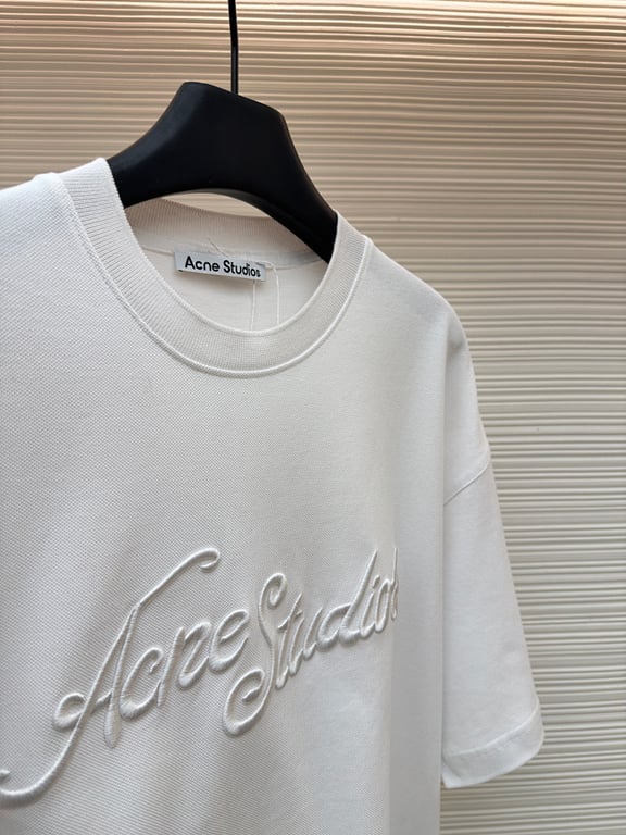 Acne Studios Script Logo T-Shirt Navy - 30