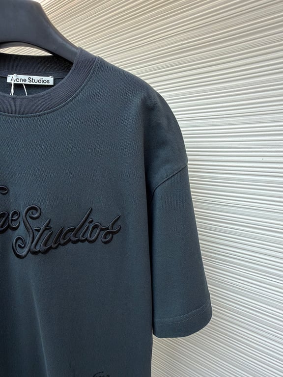 Acne Studios Script Logo T-Shirt Navy - 10