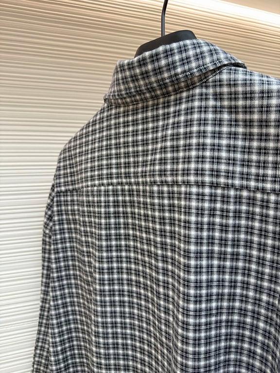 Acne Studios Plaid Flannel Shirt Black White - 12