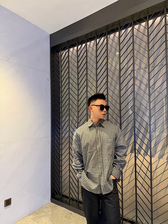 Acne Studios Plaid Flannel Shirt Black White - 4