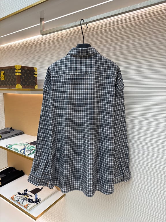 Acne Studios Plaid Flannel Shirt Black White - 5