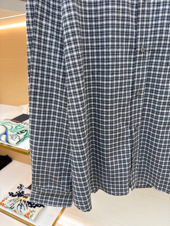 Acne Studios Plaid Flannel Shirt Black White - 9
