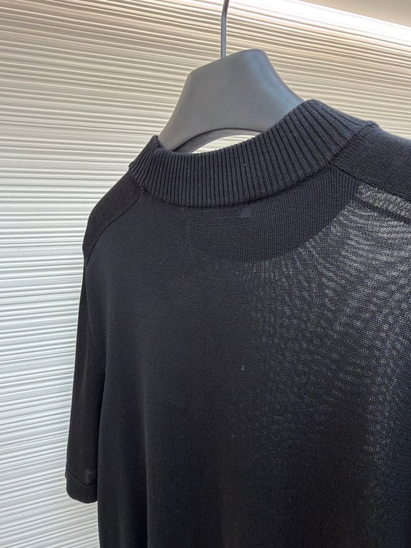 Acne Studios Script Logo Knit T-Shirt Black - 11