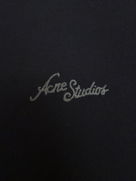 Acne Studios Script Logo Knit T-Shirt Black - 14