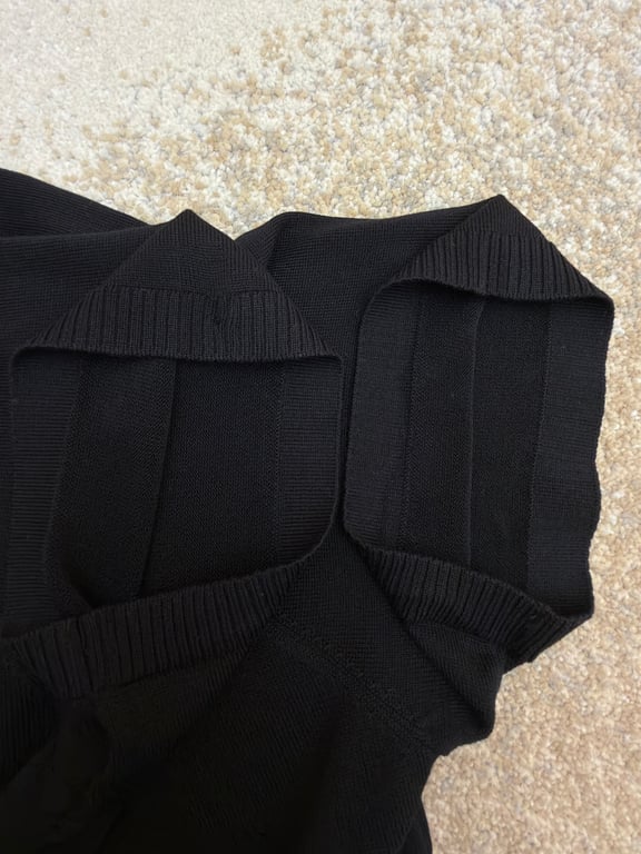 Acne Studios Script Logo Knit T-Shirt Black - 15