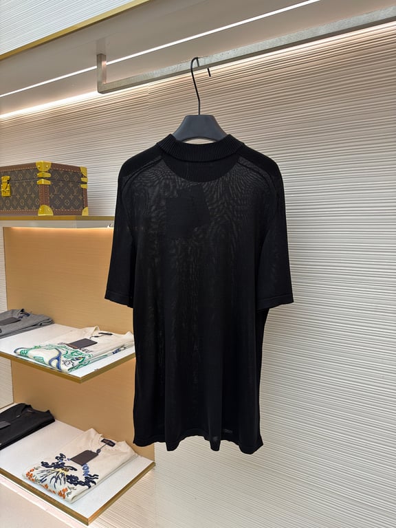Acne Studios Script Logo Knit T-Shirt Black - 7