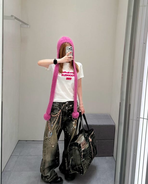 Acne Studios Denim Print Tote Bag - 2