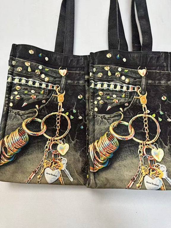 Acne Studios Denim Print Tote Bag - 11