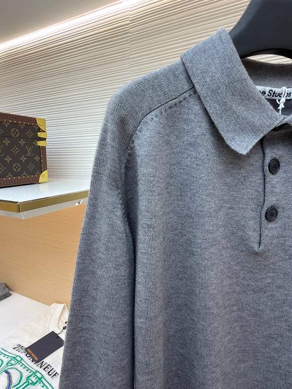 Acne Studios Wool Long-Sleeve Polo - 11