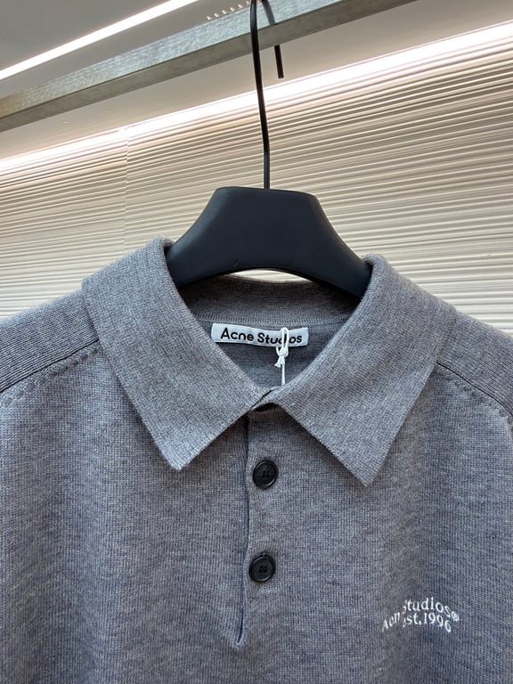 Acne Studios Wool Long-Sleeve Polo - 12