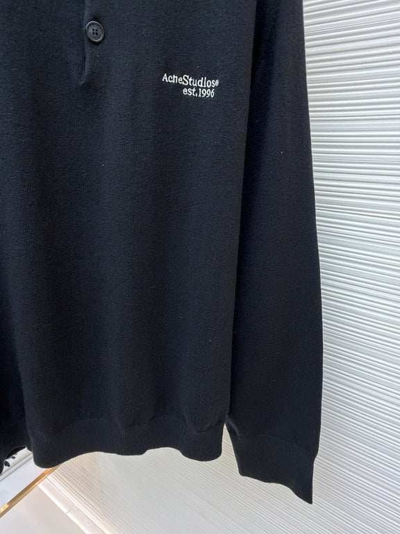 Acne Studios Wool Long-Sleeve Polo - 16