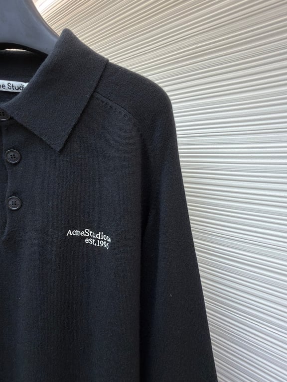 Acne Studios Wool Long-Sleeve Polo - 17