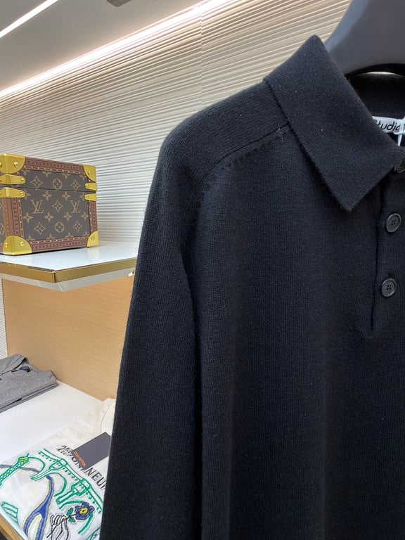 Acne Studios Wool Long-Sleeve Polo - 18