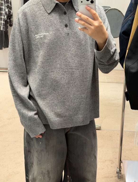 Acne Studios Wool Long-Sleeve Polo - 3