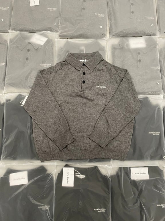 Acne Studios Wool Long-Sleeve Polo - 6
