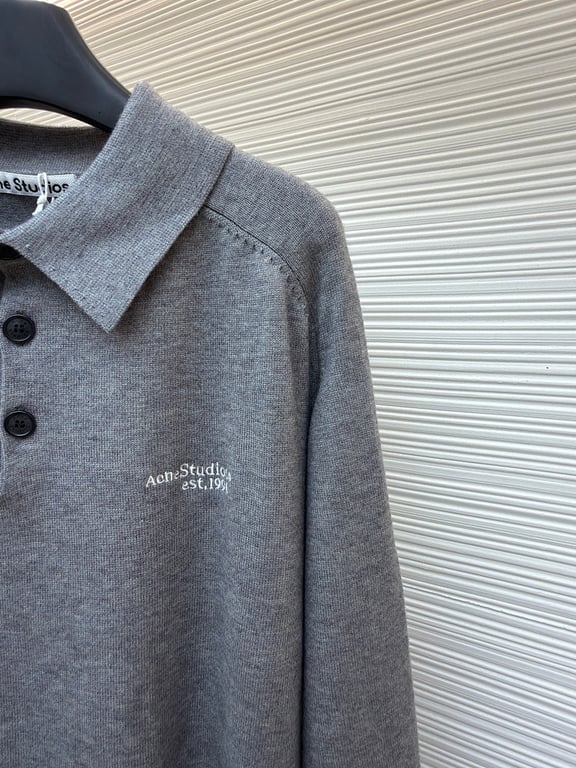 Acne Studios Wool Long-Sleeve Polo - 10