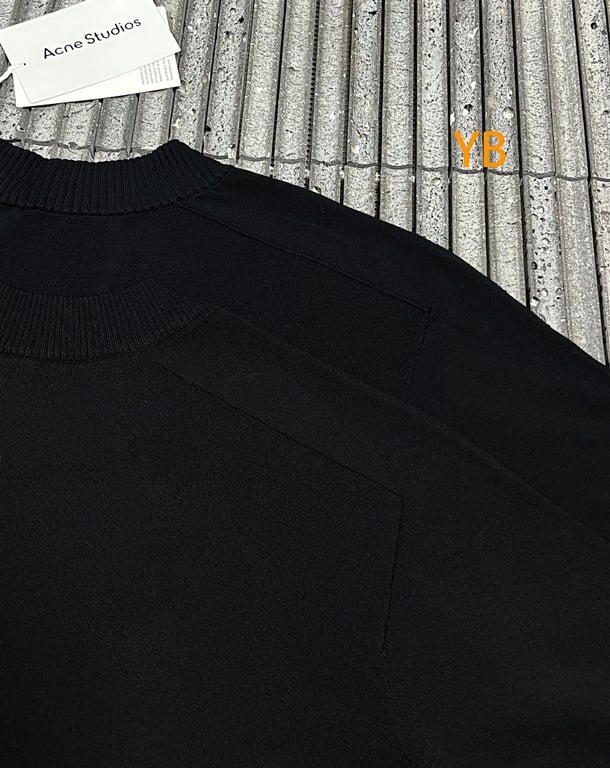Acne Studios Script Logo Knit T-Shirt Black 526085−51L - 12