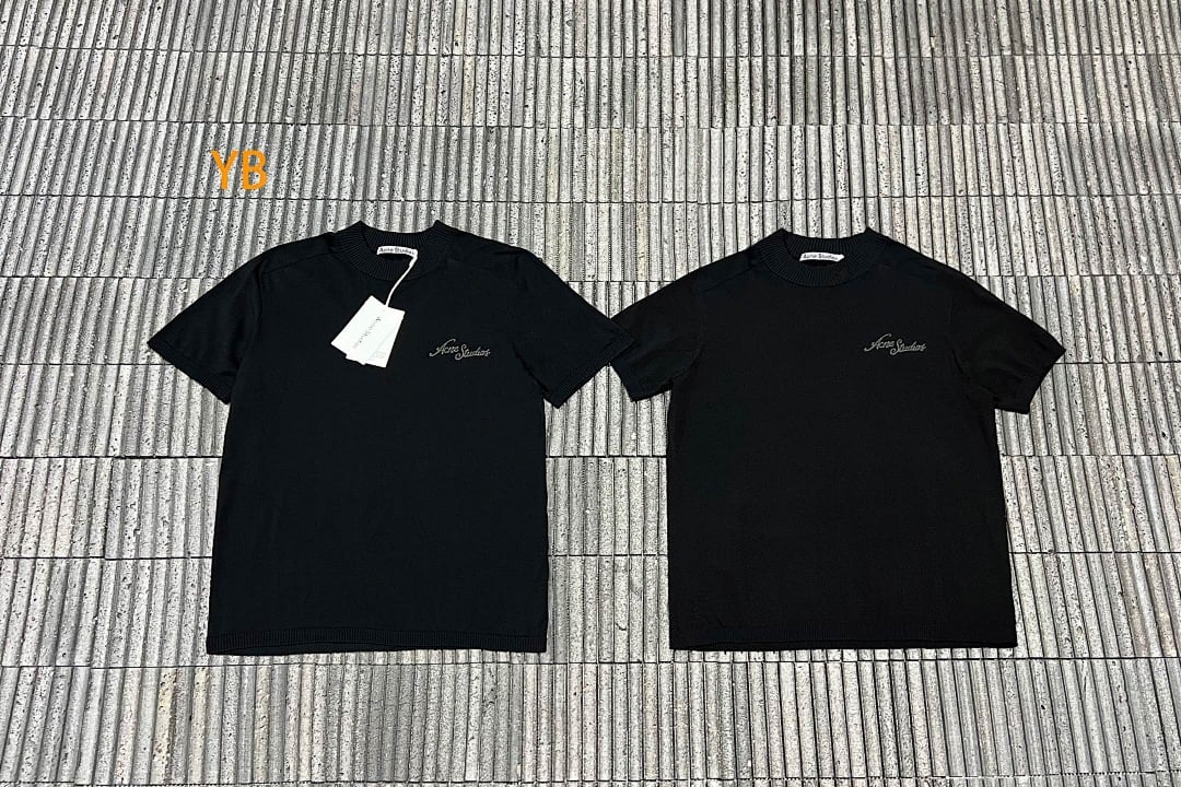 Acne Studios Script Logo Knit T-Shirt Black 526085−51L - 6