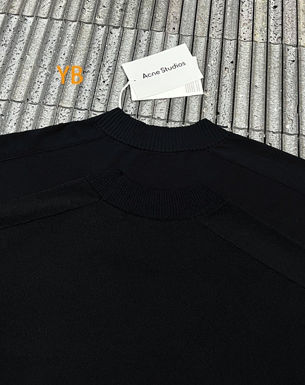 Acne Studios Script Logo Knit T-Shirt Black 526085−51L - 9