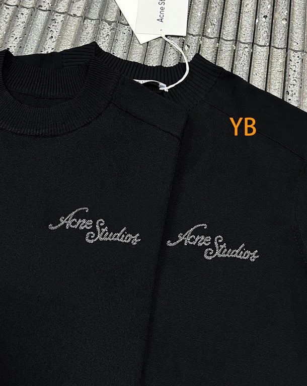 Acne Studios Script Logo Knit T-Shirt Black 526085−51L - 10