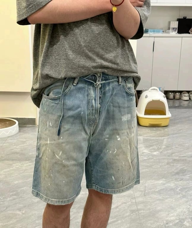 Acne Studios 6C956-60L Distressed Denim Shorts - 2