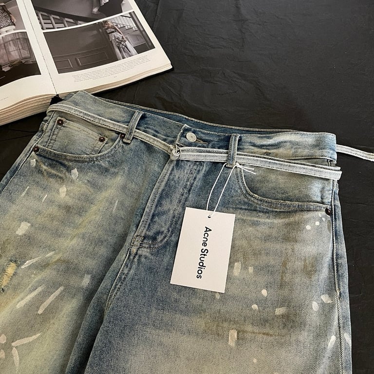 Acne Studios 6C956-60L Distressed Denim Shorts - 7