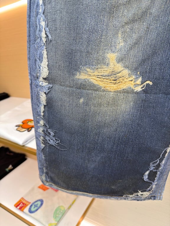 Acne Studios 6C967-60L Distressed Denim Shorts - 12